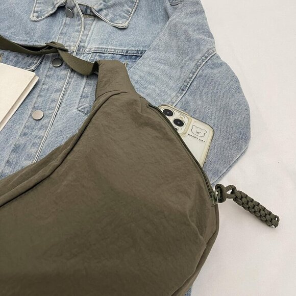 Crossbody Nylon Crescent Bag for Women - Lightweight Small Hobo With 2 Pack Inne - Picture 7 of 8